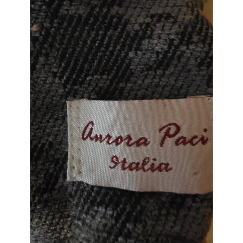 Aurora Paci Italia Fringe Scarf Wide Width Black Blue Acrylic Fall Winter - Picture 4 of 4